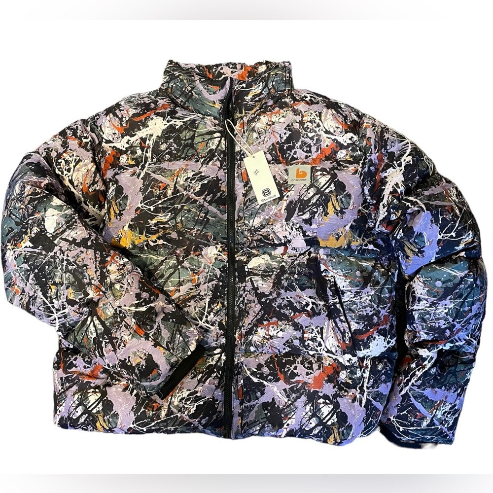 Bravest Studios Green Splatter Puffer Jacket | Sz: XL Men